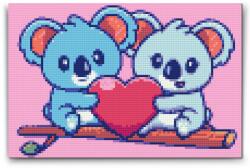  Gyémántszemes kirakó - Koalamaci szerelem Méret: 20x30cm, Keretezés: Keret nélkül (csak a vászon), Gyémántok: Négyzet alakú