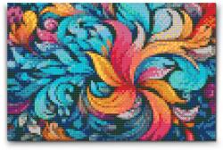  Gyémántszemes kirakó - Absztrakt levelek Méret: 20x30cm, Keretezés: Műanyagtáblával, Gyémántok: Négyzet alakú