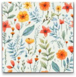  Gyémántszemes kirakó - Mezei virágok Méret: 30x30cm, Keretezés: Keret nélkül (csak a vászon), Gyémántok: Négyzet alakú