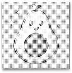  PontPöttyöző - Cuki avokádó Méret: 50x50cm, Keretezés: Keret nélkül (csak a vászon), Szín: Fekete