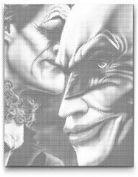  PontPöttyöző - Melyik oldalon állsz? 4 Méret: 30x40cm, Keretezés: Keret nélkül (csak a vászon), Szín: Kék