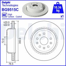 DELPHI Disc frana DELPHI BG9515C (BG9515C) - automobilus