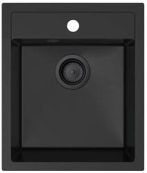  MILO ALPHA gránit mosogató 43, 5x51, 5 cm, Lava stone, szifonnal (ALP-L-1KBO)