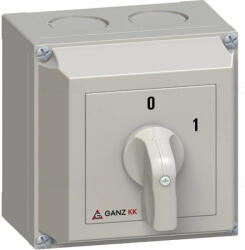 Ganz KKM1-32-6002 BE-KI kapcsoló, tokozott kézikapcsoló 32A, IP65, 3P, Ganz (KKM1-32-6002)