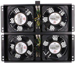 Extralink Extralink, 4 útvonalas Ventilátoregység, Álló Szekrényekhez, 2 Méteres Kábel EU Dugóval - fizz