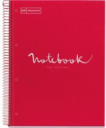 Miquelrius Emotions A4 PP 5x24 lapos piros vonalas spirálfüzet (A152381400)