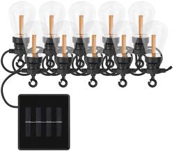 EMOS LED kültéri-beltéri lánc napelemmel, 10 db party égő, 5 méter, vintage (DCPV02) (DCPV02)