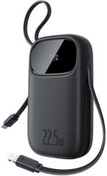 Baseus EnerFill FC31 20000mAh 22.5W Powerbank Digitális Kijelzővel és 2 Beépített Kábellel (USB-C + Lightning) - Fekete - smartdiszkont