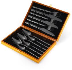 TRENDY S 12 részes rozsdamentes acél evőeszköz készlet, TRENDY'S, fekete (TCM-26N)