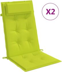 vidaXL 2 db világoszöld oxford szövet magas háttámlájú székpárna 1 kg (361907)