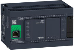 Schneider Electric Modicon M241 - TM241CEC24R - gépvezérlő PLC, 24 I/O, relé kimenet, RS232/RS485, RS485, Ethernet Modbus TCP/IP, CANopen, 100…230VAC (TM241CEC24R)