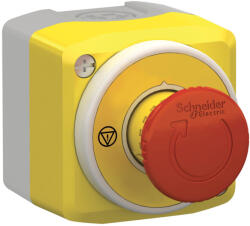 Schneider Electric Harmony XALK - XALK178W3B140G - tokozott vészgomb, gombafejű, piros-fehér világító gyűrű, forg. kioldó, 24VAC/DC, 1NO+2NC, " EMERGENCY STOP" (XALK178W3B140G)