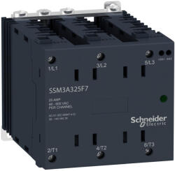 Schneider Electric Harmony Solid State Relays - SSM3A325P7 - SSM szilárdtestrelé, 3f, nullfeszültségű kapcsolás, 3NO, 48 - 600VAC, 25A, 230VAC (SSM3A325P7)