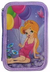 EVOffice merev téglalap alakú tolltartó, 19.5*13*5cm 2 cipzárral - lányoknak (EG10H19F)