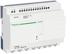Schneider Electric Zelio Logic - SR2E201B - programozható relé, kompakt, kijelző nélkül, 12 DI, 8 DO relés, belső órával, 24 VAC (SR2E201B)