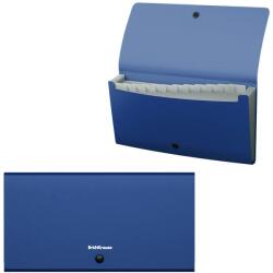 Erich Krause DL műanyag mappa, 12 rekeszes, kék, tűzővel (EK47237)