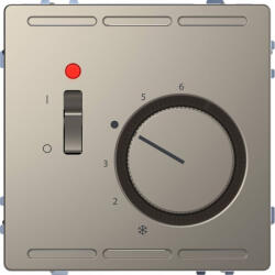 Schneider Electric Merten System Design - MEG5760-6050 - Szobatermosztát, kapcsolóval, 250 V, 10A, nikkel (MEG5760-6050)
