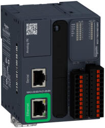 Schneider Electric Modicon M221 - TM221ME16RG - gépvezérlő PLC, 16 I/O, relé kimenet, RS232/RS485, Ethernet Modbus TCP/IP, 24 VDC, könyv formátum, rugós (TM221ME16RG)
