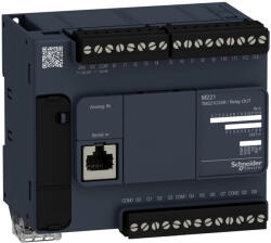 Schneider Electric Modicon M221 - TM221C24R - gépvezérlő PLC, 24 I/O, relé kimenet, RS232/RS485, 100. . . 230 VAC (TM221C24R)