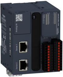 Schneider Electric Modicon M221 - TM221M16RG - gépvezérlő PLC, 16 I/O, relé kimenet, RS232/RS485, RS485, 24 VDC, könyv formátum, rugós sorkapocs (TM221M16RG)