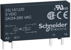 Schneider Electric Harmony Solid State Relays - SSL1A12JD - SSL sorkapocs szilárdtestrelé, 1f, nullfesz kapcs, 1NO, 24. . . 280VAC, 2A, 3…12VDC (SSL1A12JD)