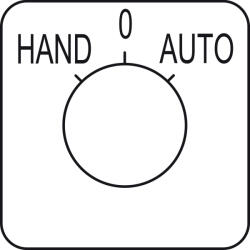 Schneider Electric Harmony K1, K2 - KZ18434 - címke kézikapcsolóhoz HAND - O - AUTO - 45 x 45 mm (KZ18434)