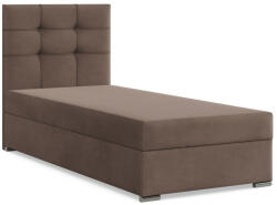 GreenSite Elda Egyszemélyes Ágy, Bársony, Ágyneműtartóval, Barna