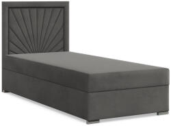 GreenSite Vicenza Egyszemélyes Ágy, Bársony, 120 x 200, Ágyneműtartóval, Sötétszürke