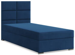 GreenSite Calvi Egyszemélyes Ágy, Bársony, Ágyneműtartóval, Kék