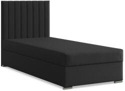 GreenSite Agen Egyszemélyes Ágy, Szövet, Ágyneműtartóval, Fekete - fizz