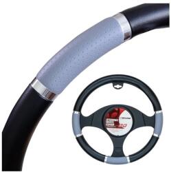 4Cars Kormányvédő, 37-39 cm, króm, fekete-szürke (92247)