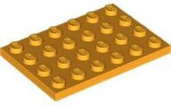 LEGO® Alkatrészek (Pick a Brick) Világos narancssárga 4X6 Lapos Elem 4243929 (4243929)