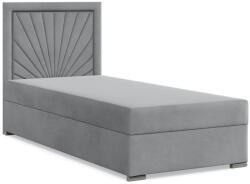 GreenSite Vicenza Egyszemélyes Ágy, Bársony, 80 x 200, Ágyneműtartóval, Szürke