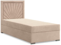 GreenSite Vicenza Egyszemélyes Ágy, Bársony, 90 x 200, Ágyneműtartóval, Bézs