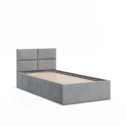 GreenSite Borgo Egyszemélyes Ágykeret (Matrac Nélkül), Ágyneműtartóval, Bársony, Szürke