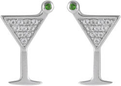  Ezüst Fülbevaló Króm Diopsziddal és Fehér Topázzal, PCY11087