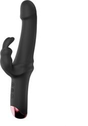 Mokko Toys Vibrator Great Realistic Rabbit, 10 Moduri Vibratii Puternice, Silicon, USB, Negru, 22.5 cm, Mokko Toys Vibrator