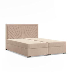 GreenSite Vicenza Ágy, Bársony, 160 x 200, Ágyneműtartóval, Bézs