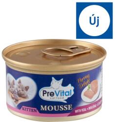 PreVital Mousse nedves macskaeledel, macskatáp kölyökmacskáknak borjúval pástétom konzerv 85 g
