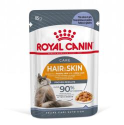 Royal Canin HAIR & SKIN CARE JELLY - szószos nedves táp felnőtt macskák részére a szebb szőrzetért és az egészséges bőrért 85g x 12