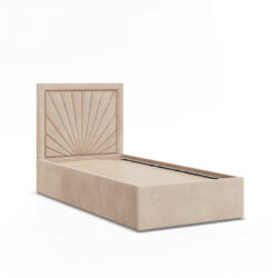 GreenSite Vasto Egyszemélyes Ágykeret (Matrac Nélkül), Bársony, Bézs