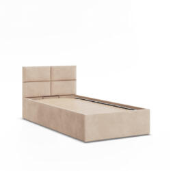 GreenSite Borgo Egyszemélyes Ágykeret (Matrac Nélkül), Ágyneműtartóval, Bársony, Bézs