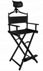 Beautylushh sminkszék, fekete, fejtámlával, összecsukható, alumínium (5900779935556)