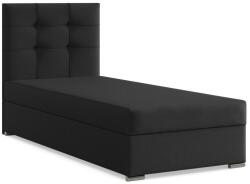 GreenSite Elda Egyszemélyes Ágy, Szövet, Ágyneműtartóval, Fekete