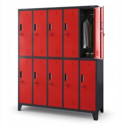 Jan Nowak Szociális Iskolai Munkavédelmi Ruhásszekrény Bartek Antracit-piros (978)