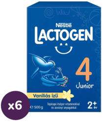 Lactogen Nestlé Lactogen 4 Junior vaníliás tejalapú italpor vitaminokkal és ásványi anyagokkal 24 hó+ (6x500 g)