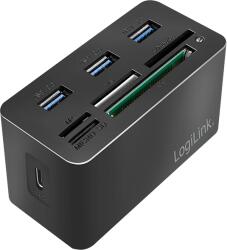 LogiLink CR0046 USB Type-A 3.2 Gen 1 HUB + Kártyaolvasó (3 port) (CR0046) (CR0046)