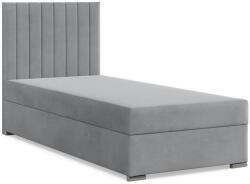 GreenSite Agen Egyszemélyes Ágy, Bársony, Ágyneműtartóval, Szürke - fizz