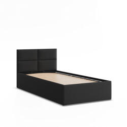 GreenSite Borgo Egyszemélyes Ágykeret (Matrac Nélkül), Ágyneműtartóval, Szövet, Fekete