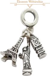 ÉkszerM Ezüst Charm Eiffel-torony, Szabadság Szobor, Big Ben